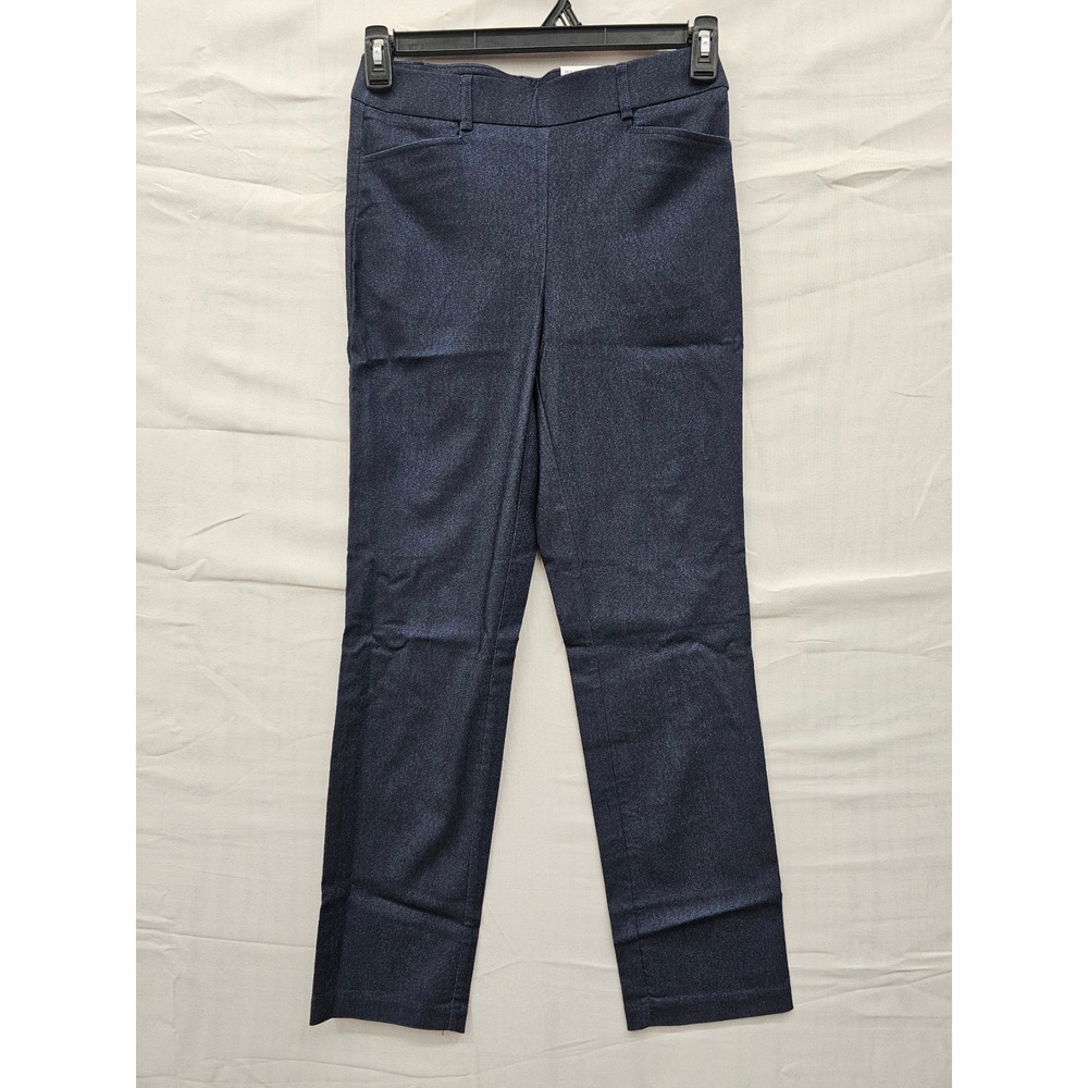 Rafaella Womens Slim Leg Stretch Pants Blue Viscose Blend Casual Size 4